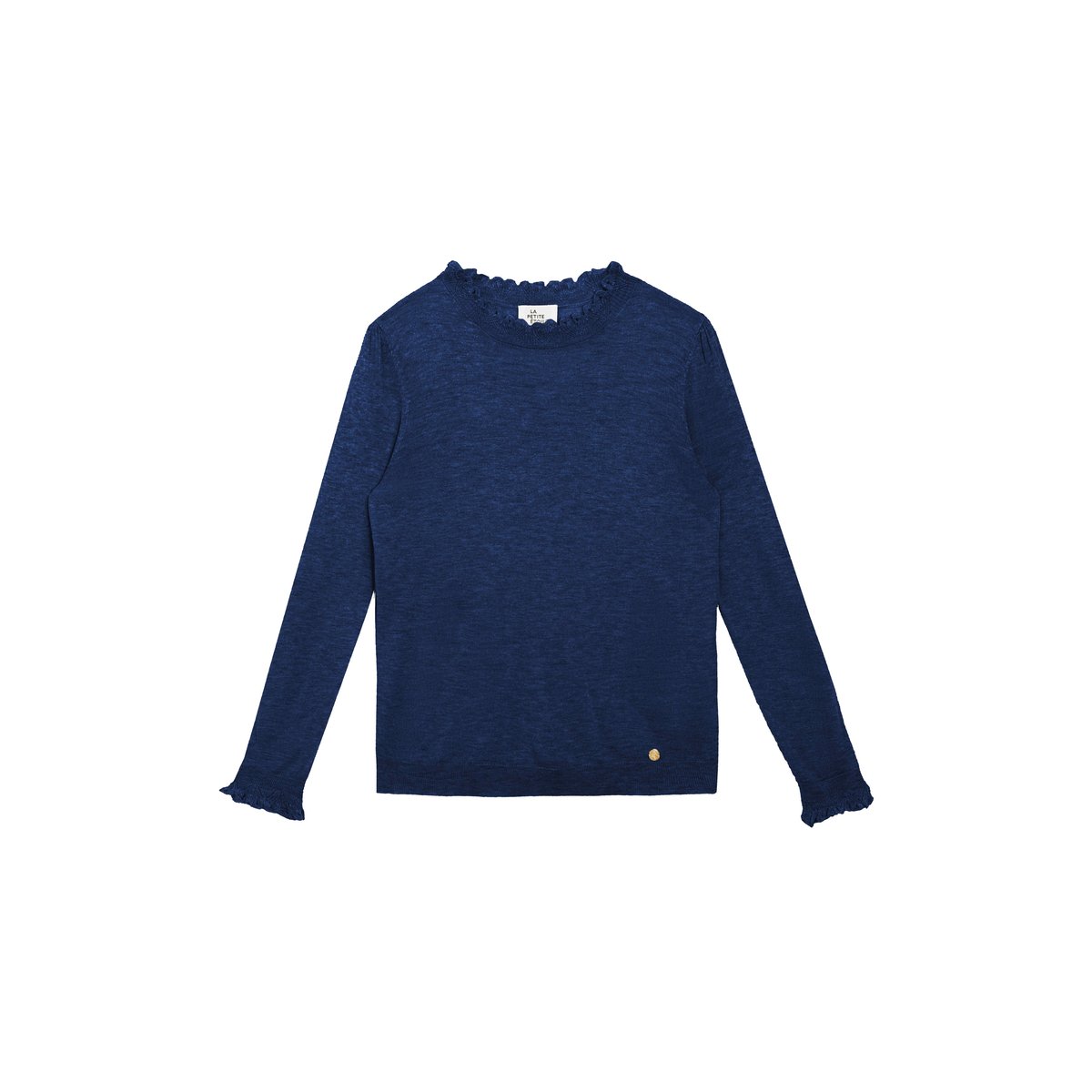 Pull col rond uni SOLFE 25-marine, LA PETITE ETOILE