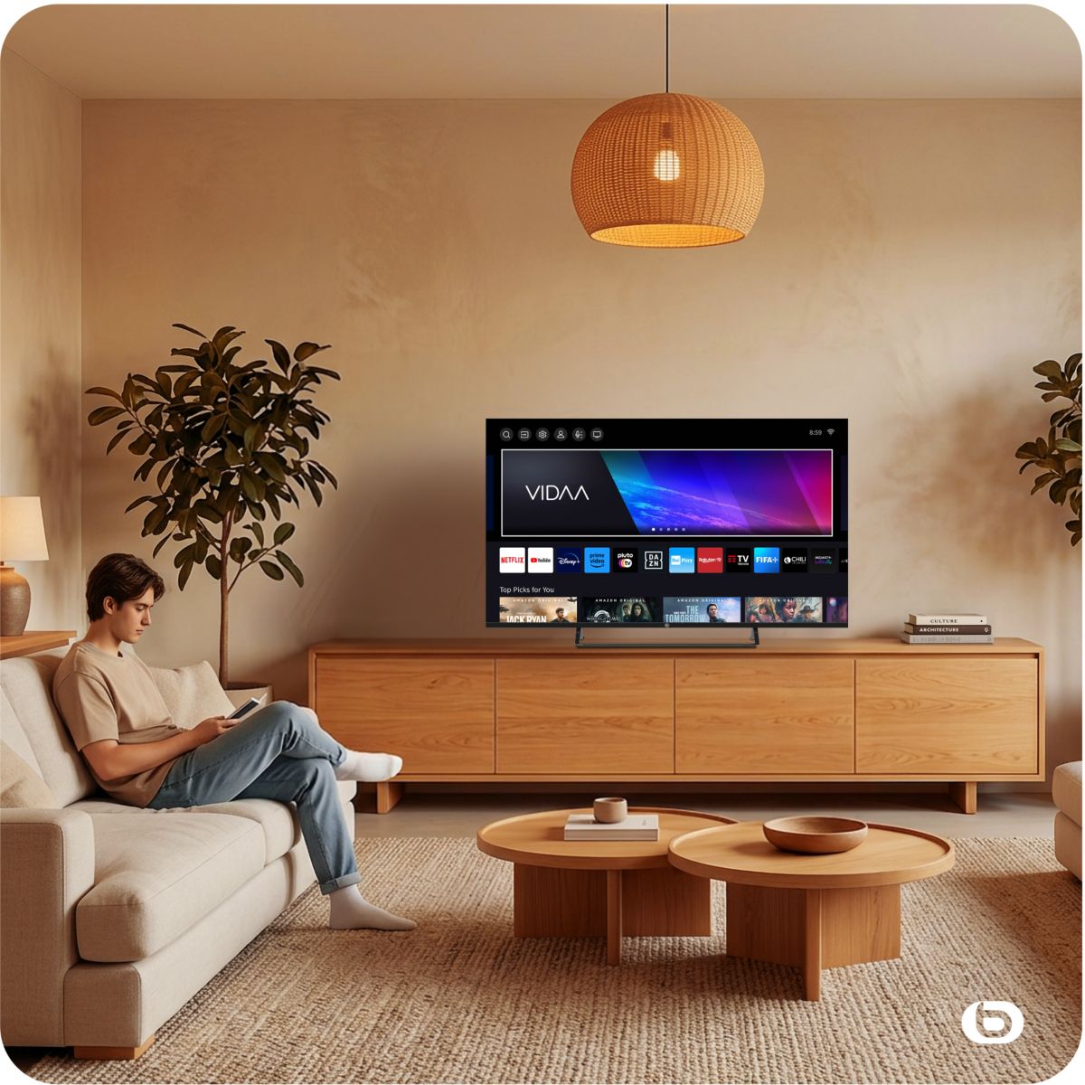 TV QLED 50QLED307 50" (126 cm) 4K - Smart TV couleur unique, ESSENTIEL B