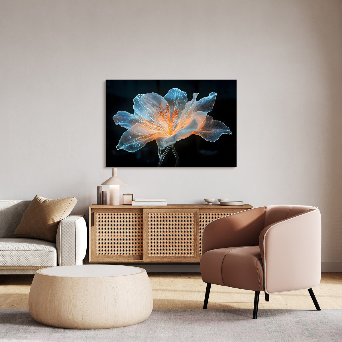 Tableau Sur Verre Synthétique Fleur Illuminée FLEUR tableau en verre synthétique, CEANOTHE