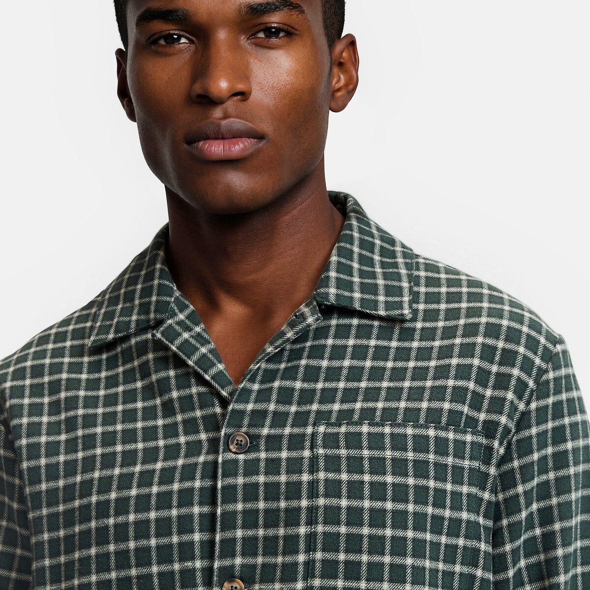 Pyjama flanelle pur coton carreaux vert, LA REDOUTE COLLECTIONS