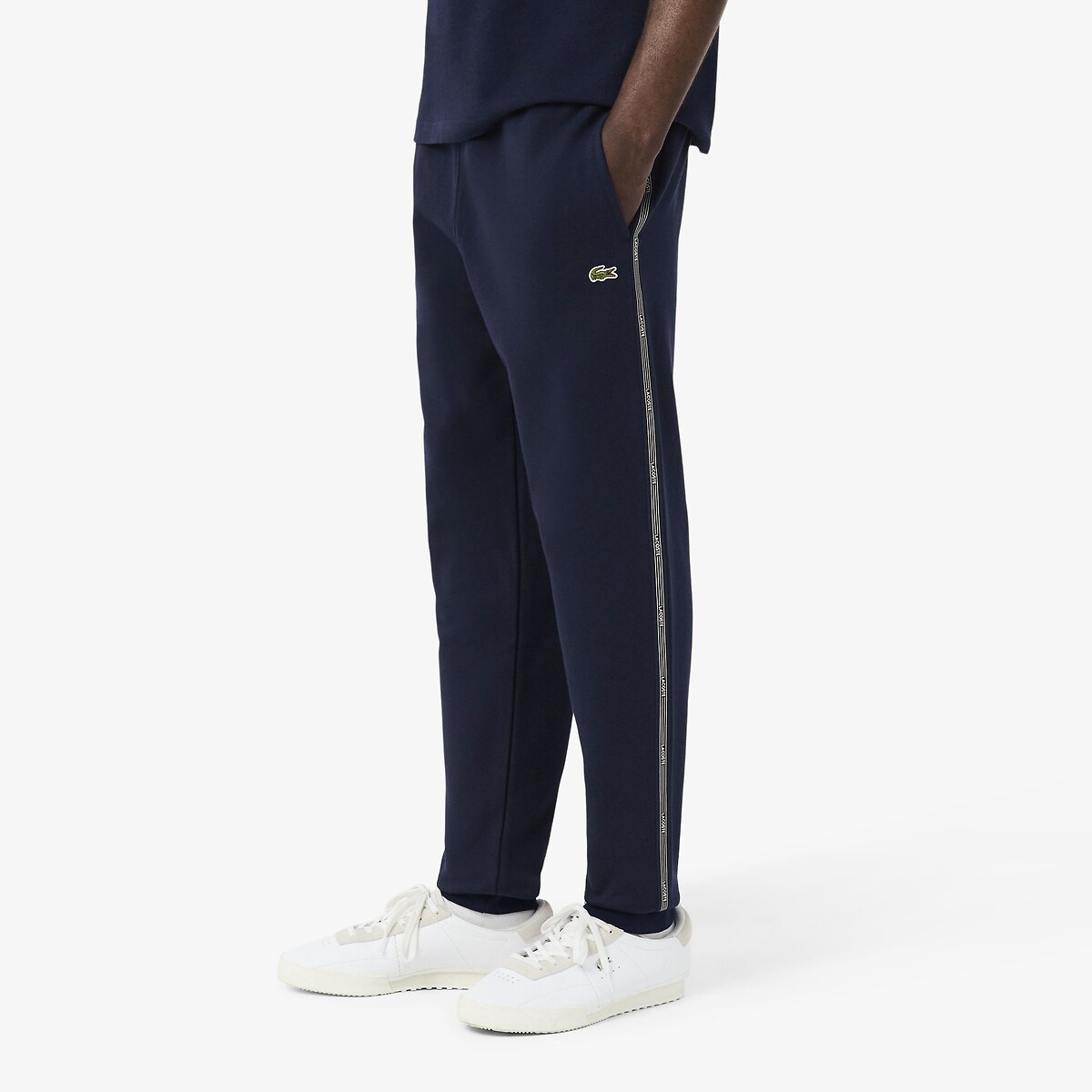 Pantalon de survêtement bandes griffées bleu-166, LACOSTE