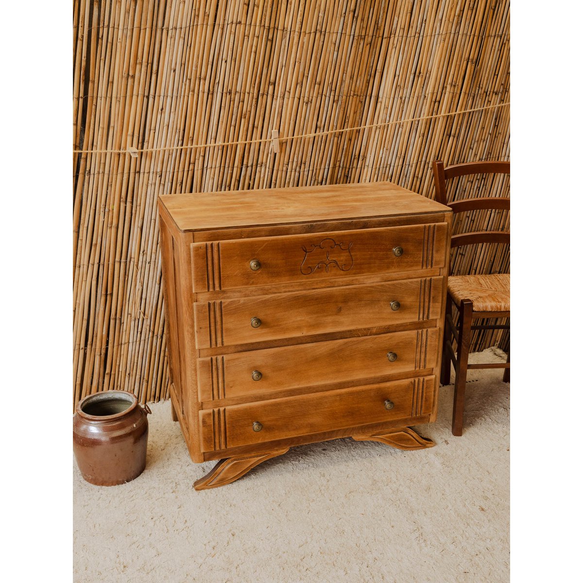 Commode en bois Garance N°765 - Bon état bois clair, DEBONGOUT