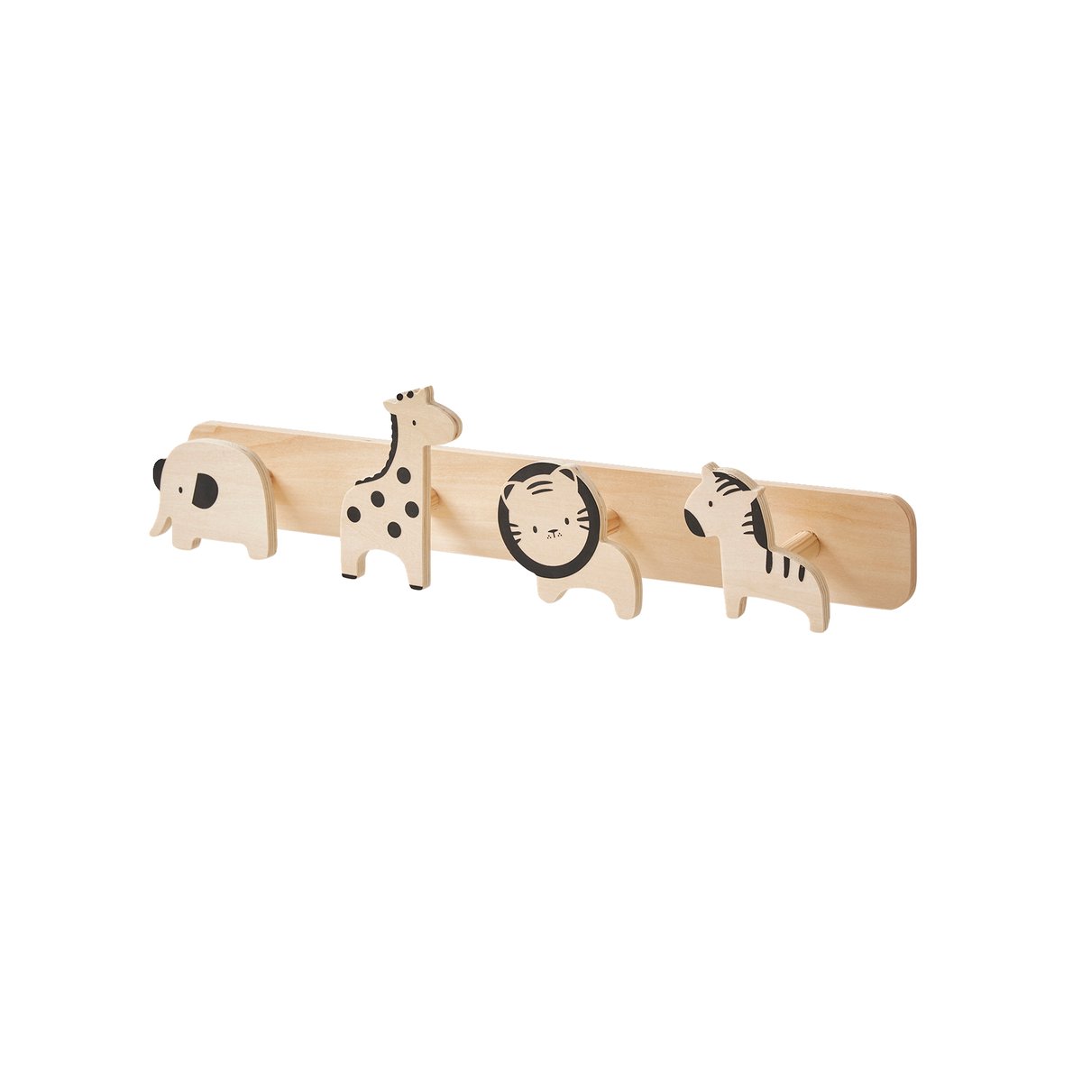 Porte-manteau avec patères animaux de la jungle bois, VERTBAUDET