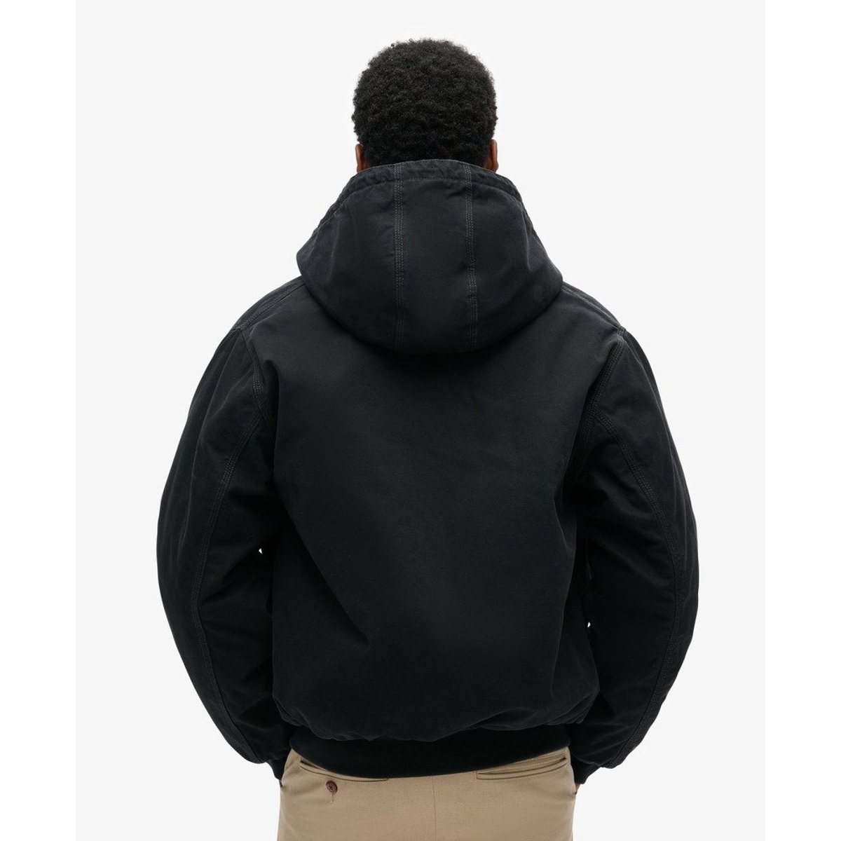 Bomber à capuche Surplus noir de jais, SUPERDRY