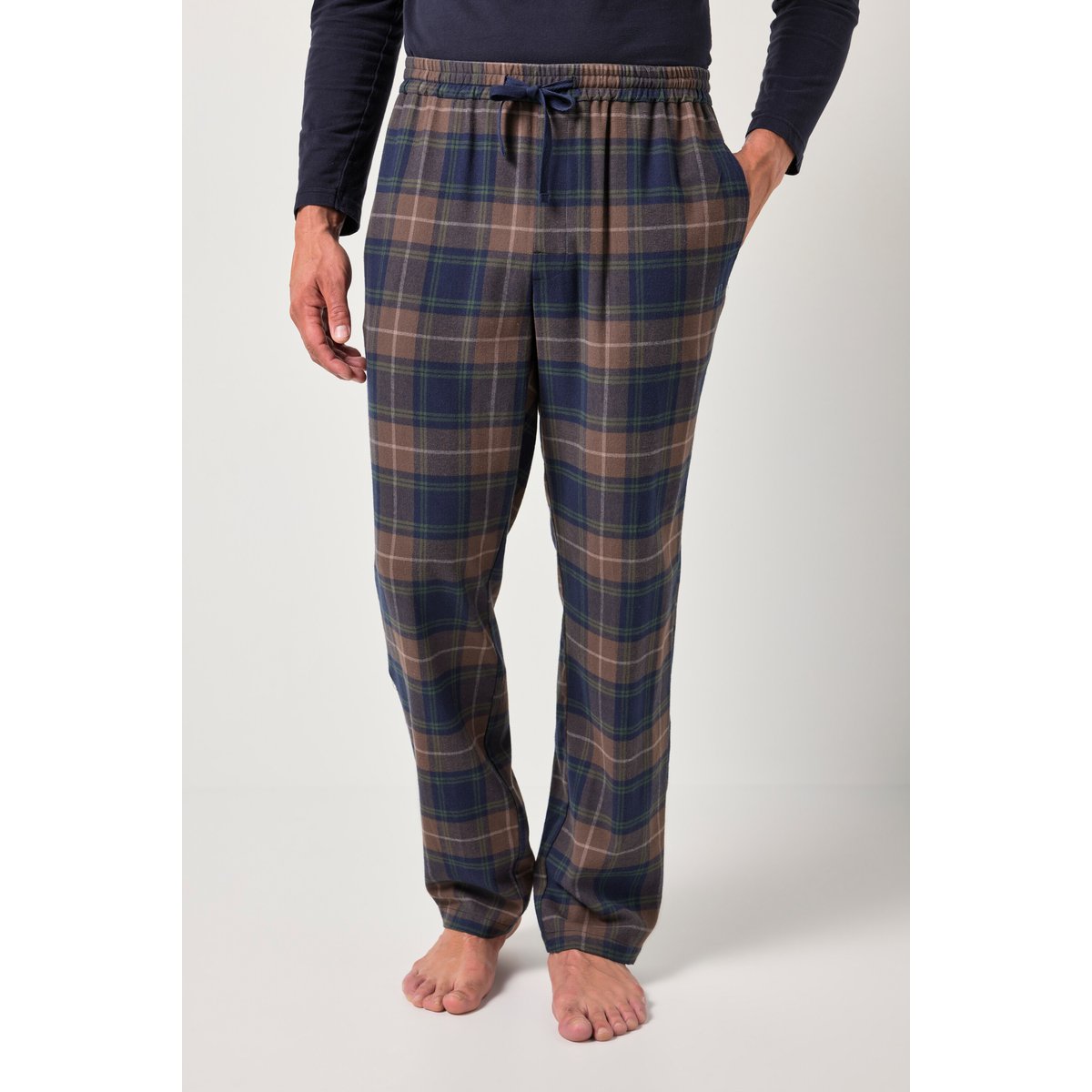 Pantalon de pyjama, flanelle à carreaux noisette, JP1880