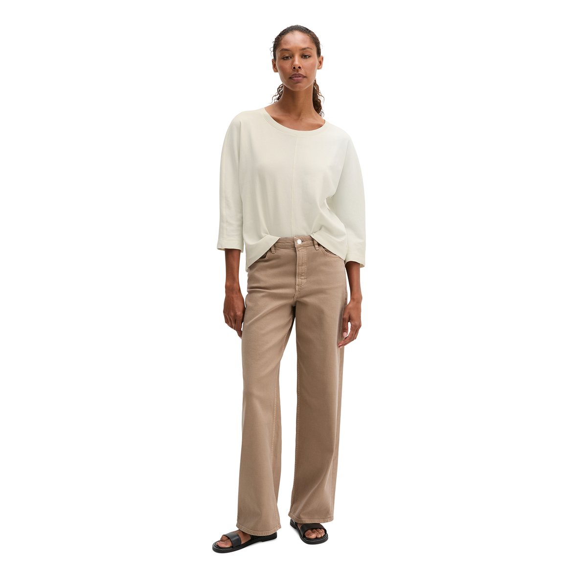 Manches longues loose en Organic Cotton Single Jersey blanc naturel, MARC O'POLO