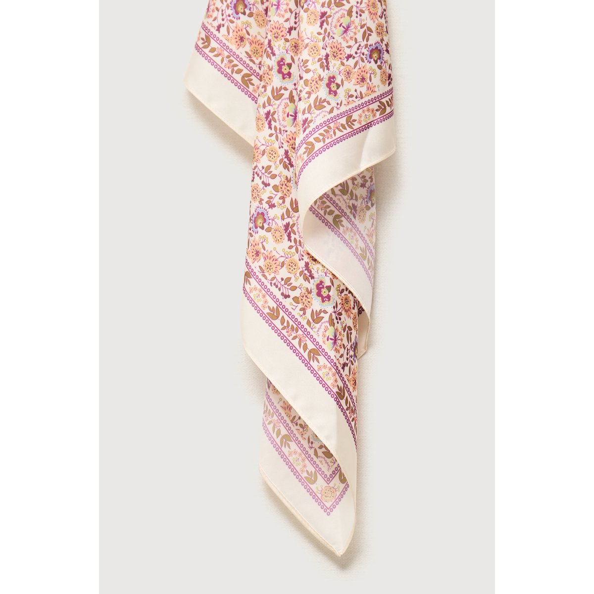 Foulard carré satin ecru, BONOBO