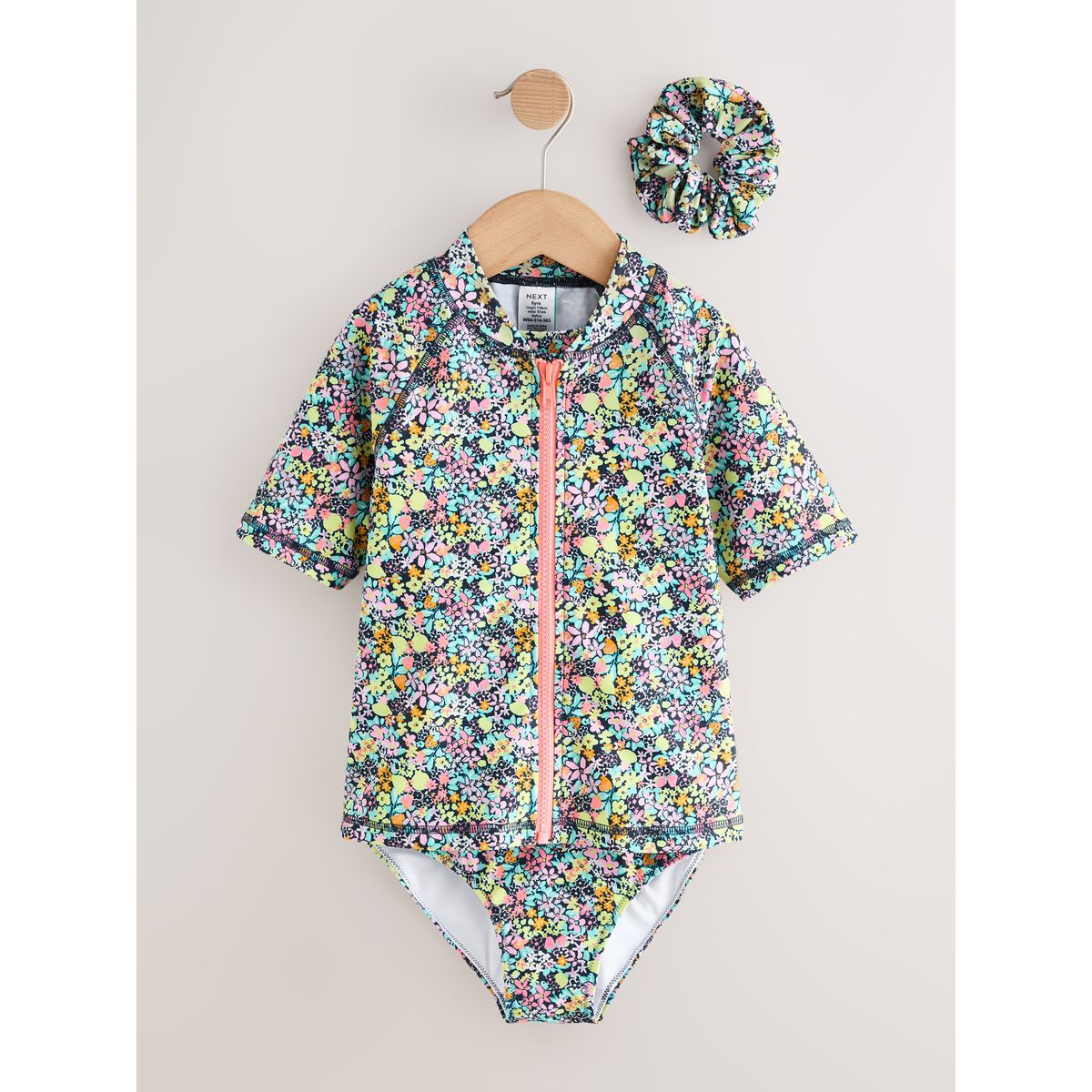 Bikini, débardeur de bain et chouchou noir imprimé fleuri, NEXT
