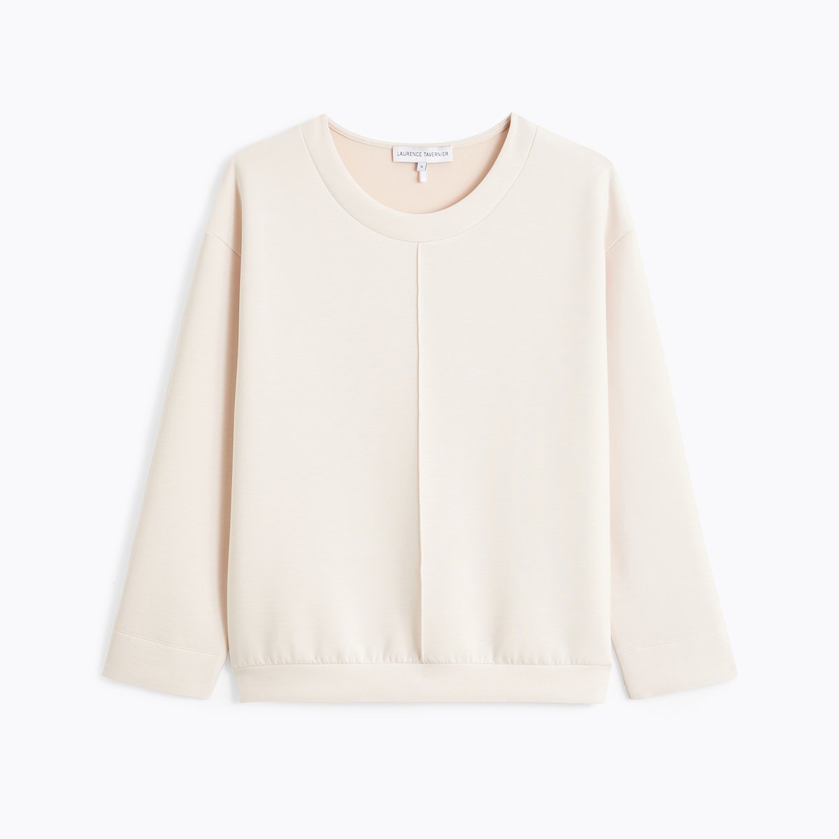 Sweat col rond en polyester SÉRÉNITÉ crème, LAURENCE TAVERNIER