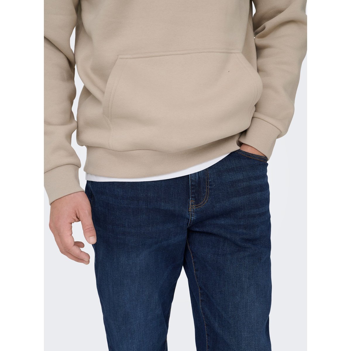 Jean droit Weft dark blue denim, ONLY & SONS