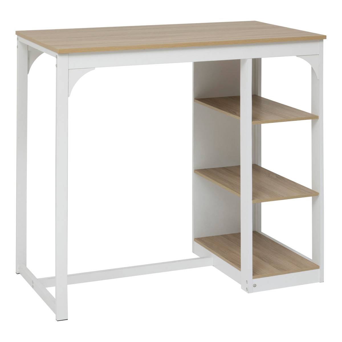 Table de bar 2 places avec rangements EAT UP blanc, 5FIVE SIMPLY SMART