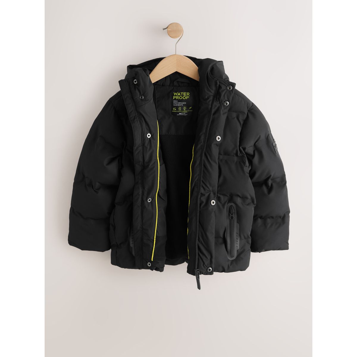 Manteau matelassé imperméable noir, NEXT