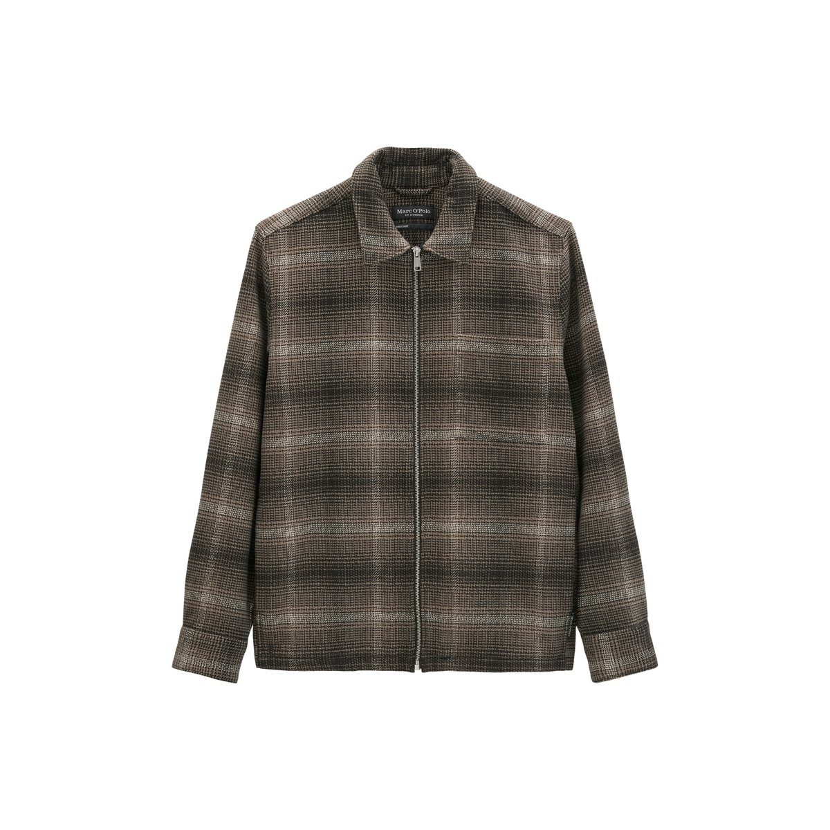 Surchemise coupe classique en coton bio teint en fil marron, MARC O'POLO