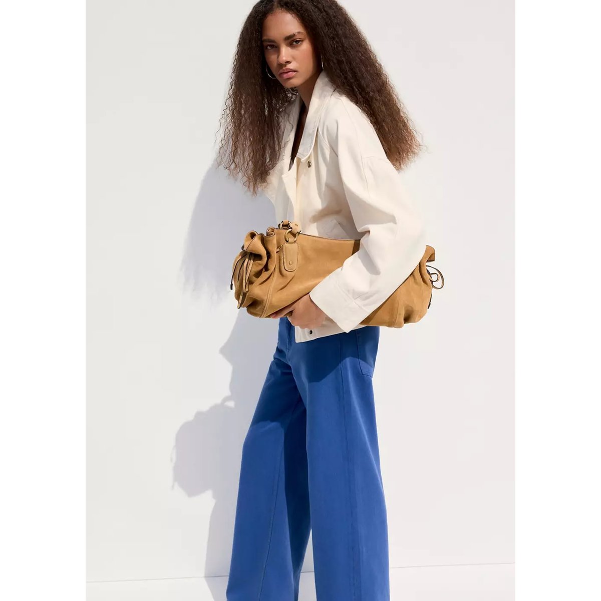 Jean large taille normale bleu, MANGO