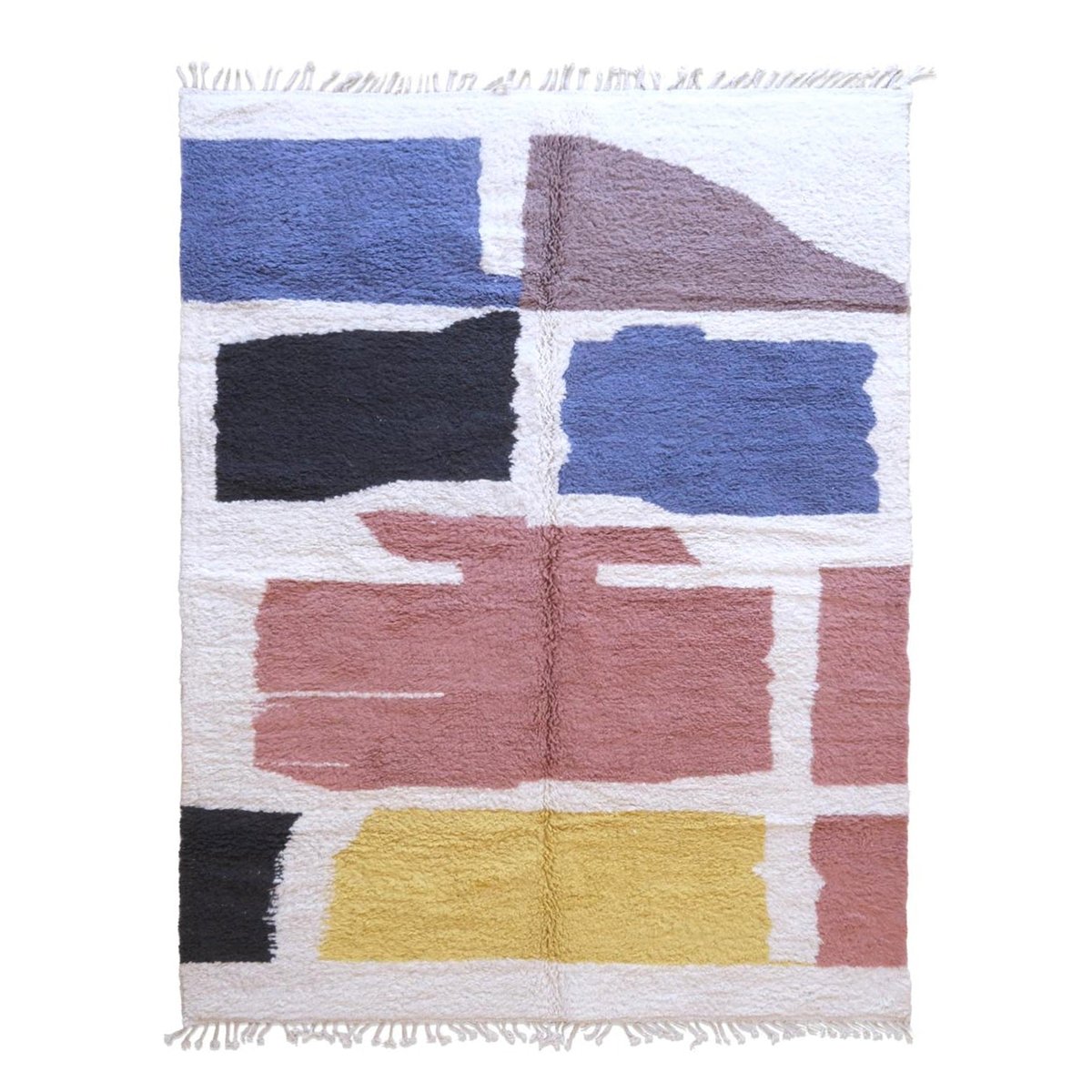 Tapis berbère original au style graphique en laine 246 x 348 cm palette colorée, AFK LIVING