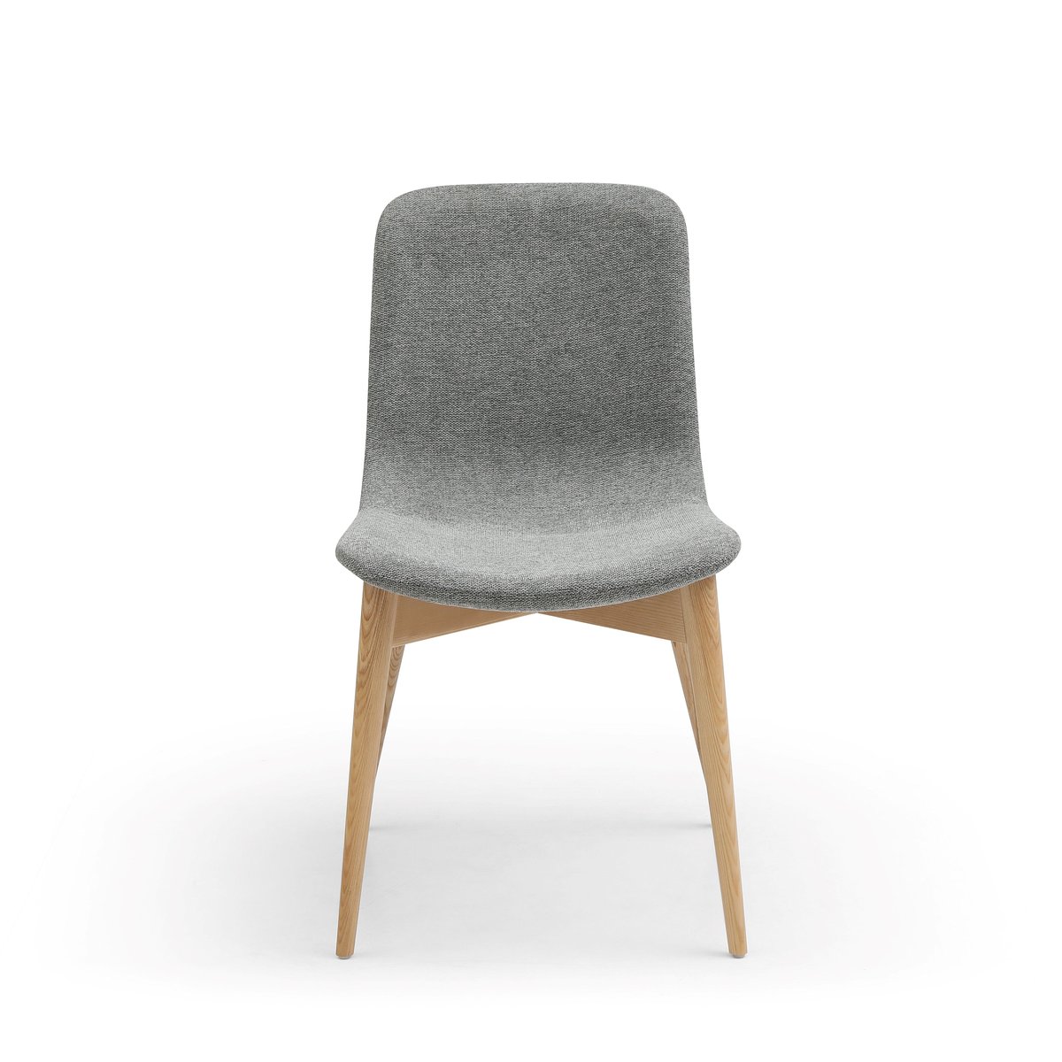 Chaise repas tissu pied frêne naturel gris clair, ZAGO