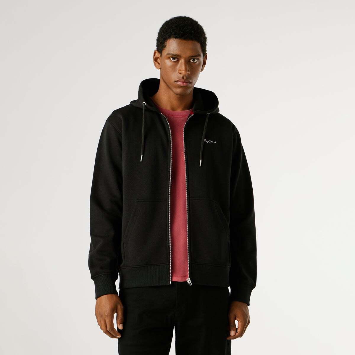Sweat-Shirt À Capuche Et Fermeture Éclair Coupe Regular noir, PEPE JEANS