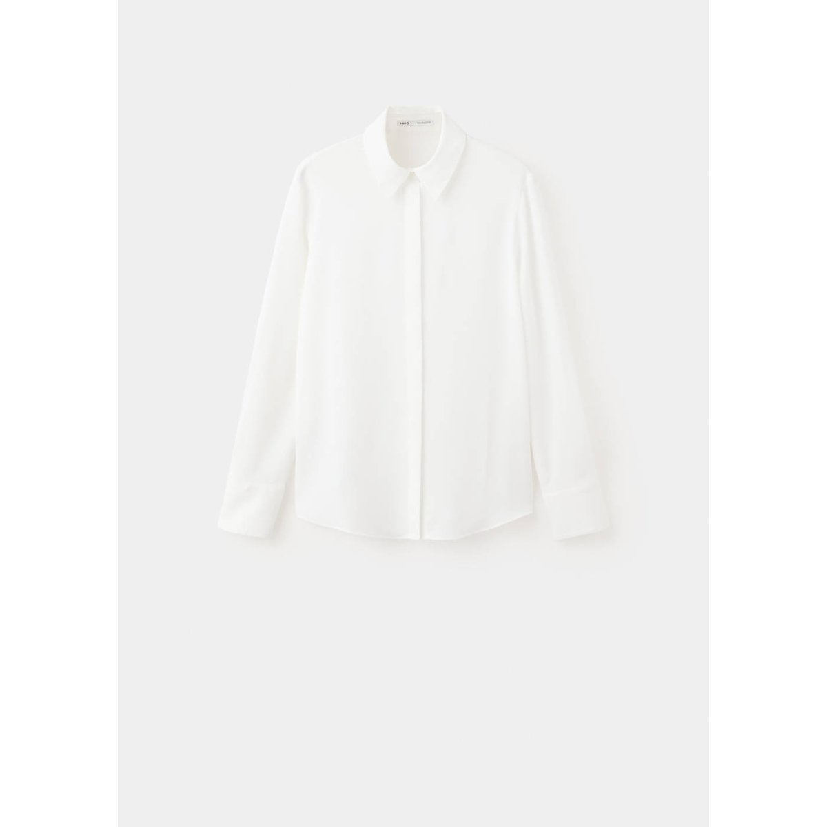 Chemise fluide avec boutons dissimulés blanc cassé, MANGO