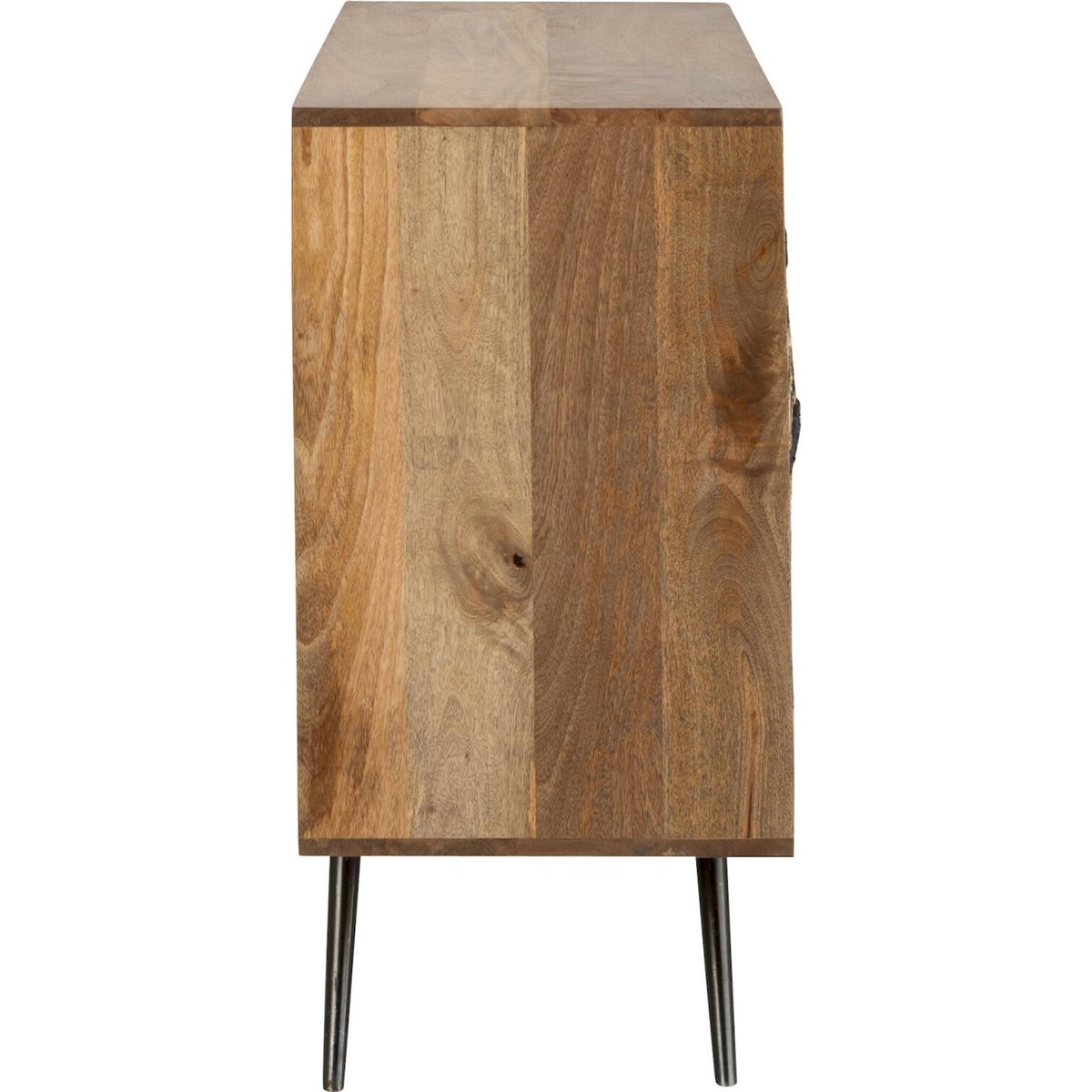 Buffet en bois motif fils tissés naturel et noir, RECOLLECTION
