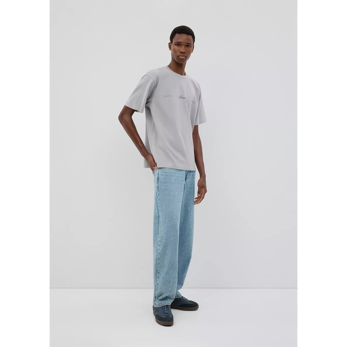 T-shirt en coton imprimé gris, MANGO TEEN