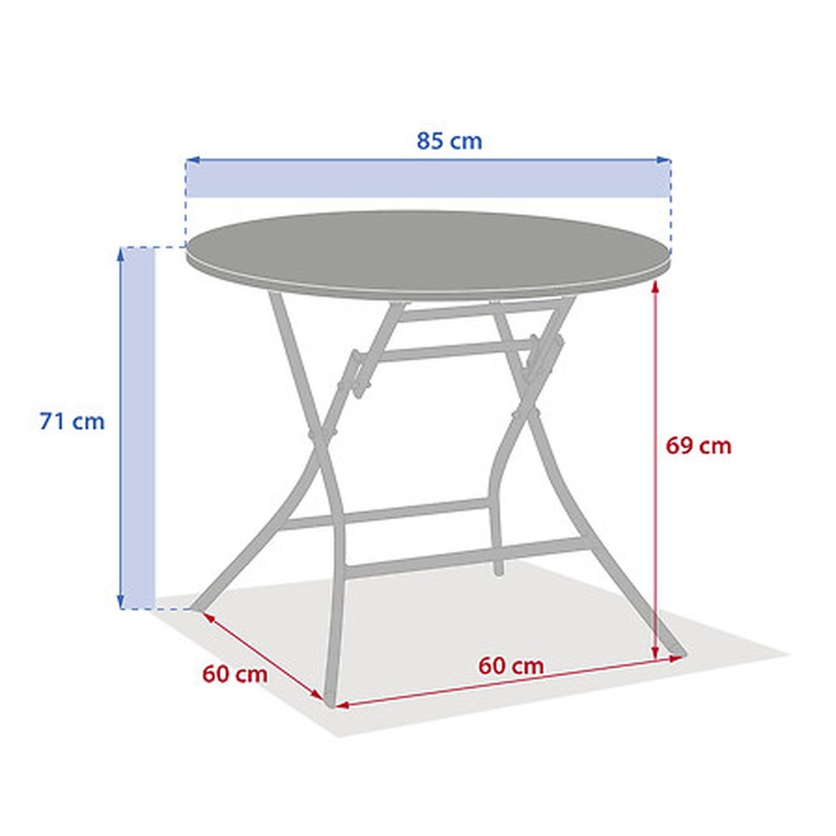 Table de jardin pliante ronde 4 places GREENSBORO vert, HESPERIDE