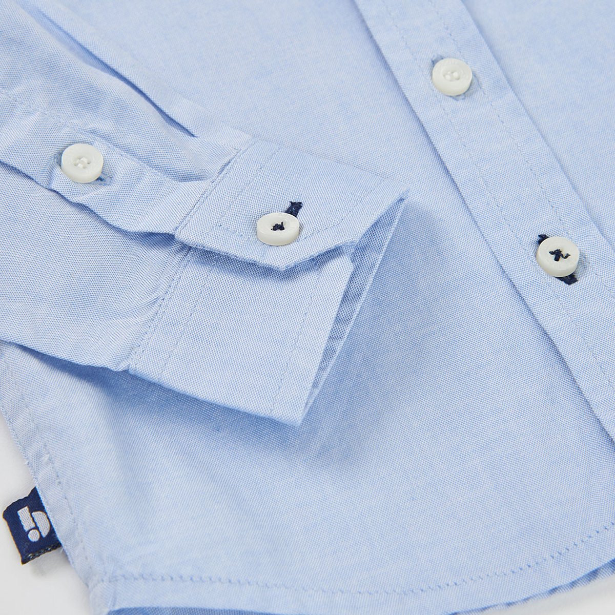 Chemise garçon manches longues Oxford bleu, BOBOLI