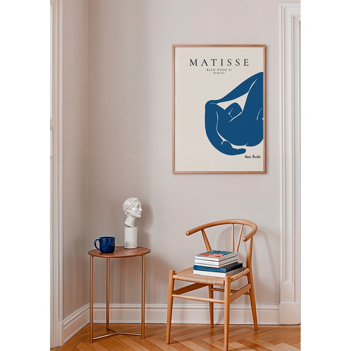 Affiche avec tableau décoratif, 50 x 70 cm bleu, HANNUN