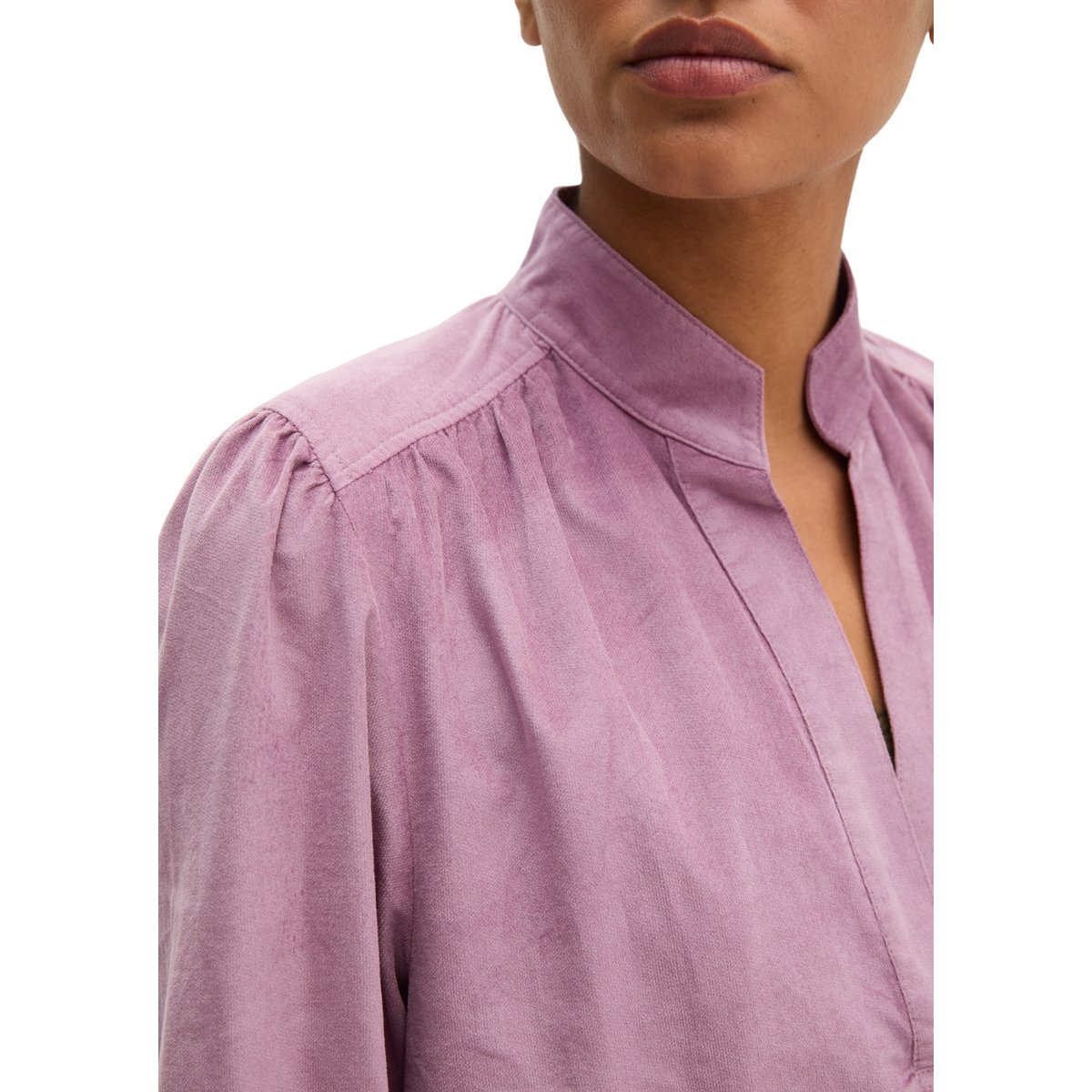 Robe en velours, coupe classique en mélange de coton bio et de viscose violet, MARC O'POLO