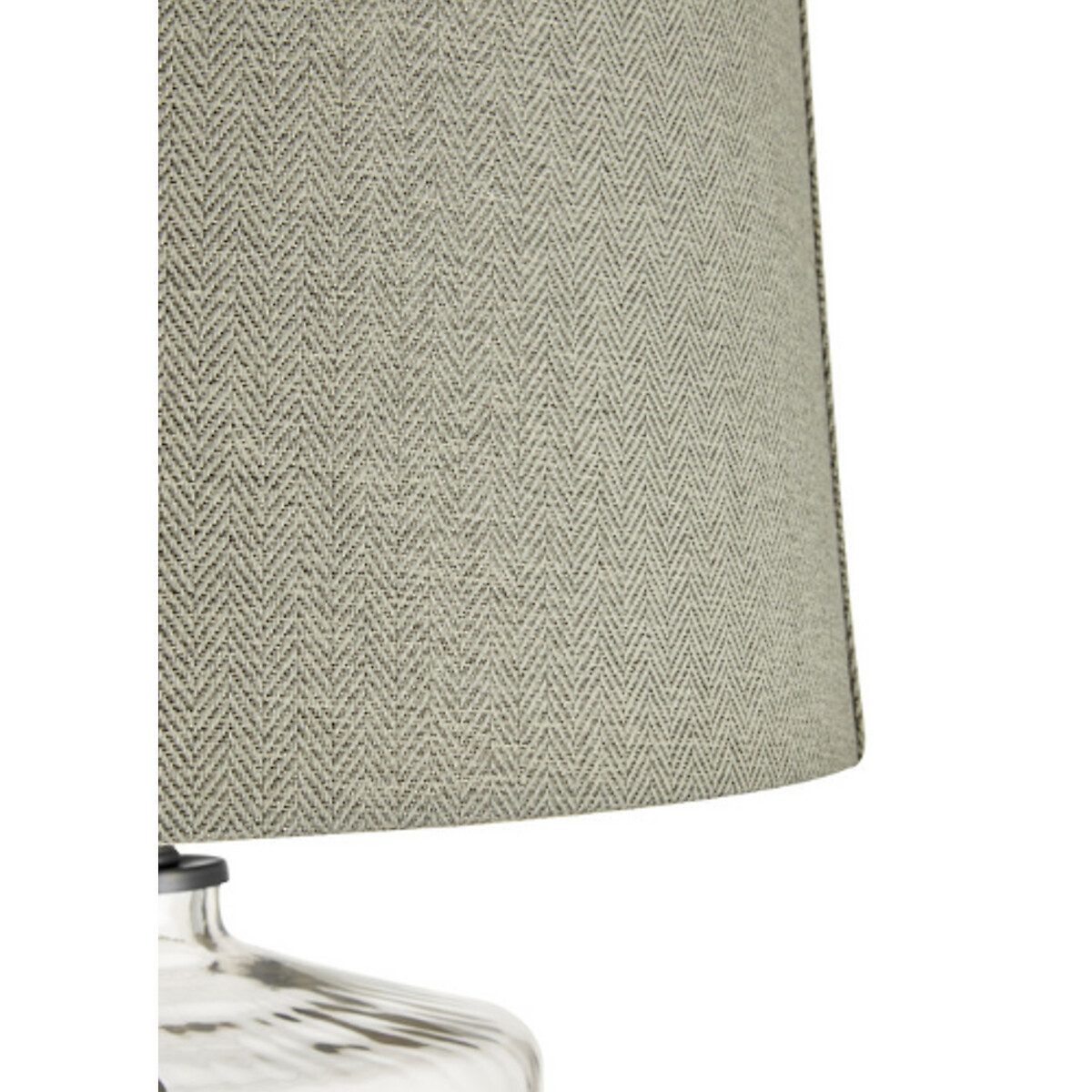 Uriah Textured Glass Table Lamp with Herringbone Shade grey, SO'HOME