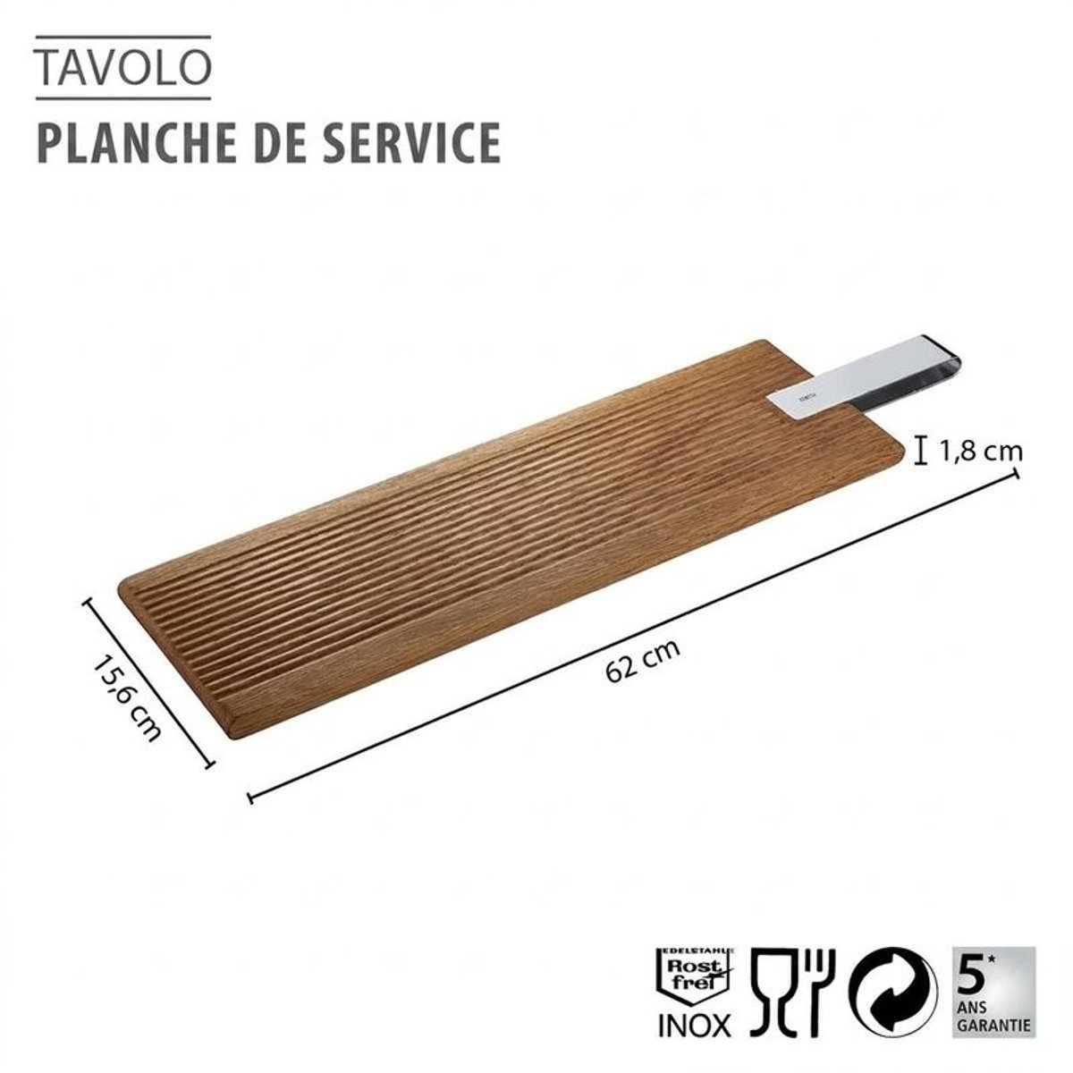 Planche de service TAVOLO, grande argent / brun, GEFU