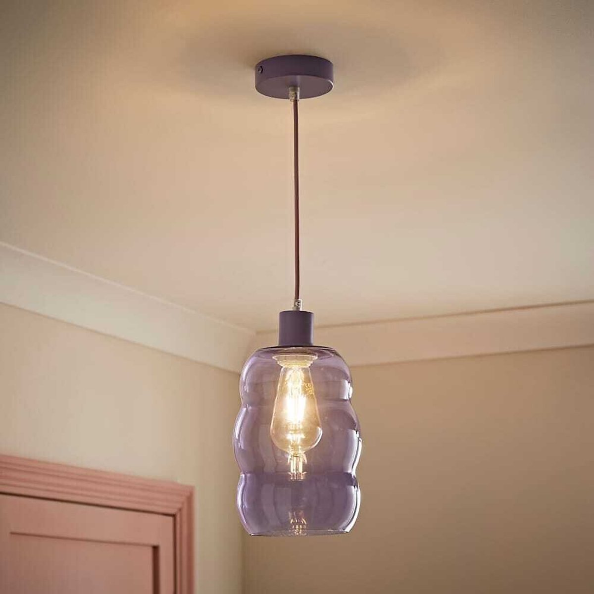 Lola Glass Bubble Pendant Light purple, SO'HOME