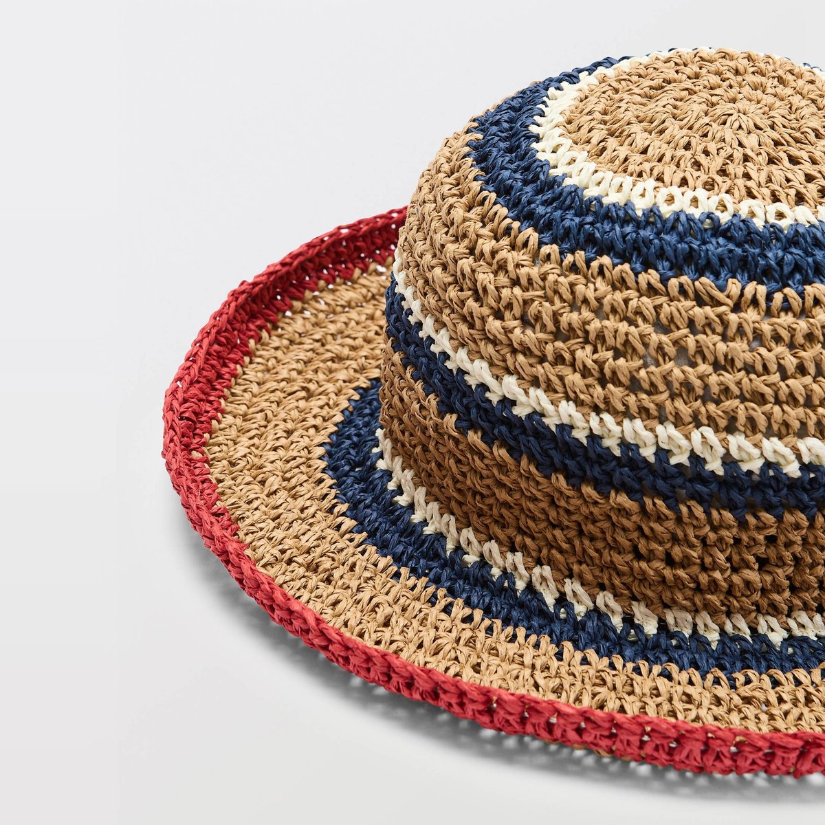 Chapeau cloche à rayures naturel, MONOPRIX