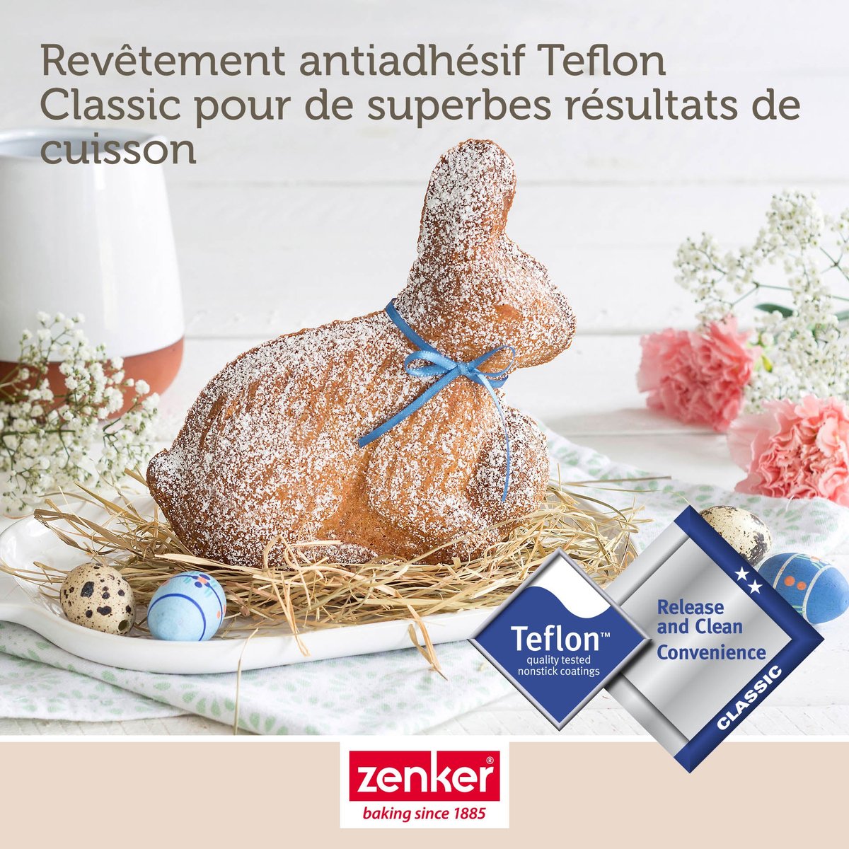 Moule à gâteaux 3D en forme de lapin de Pâques noir, ZENKER