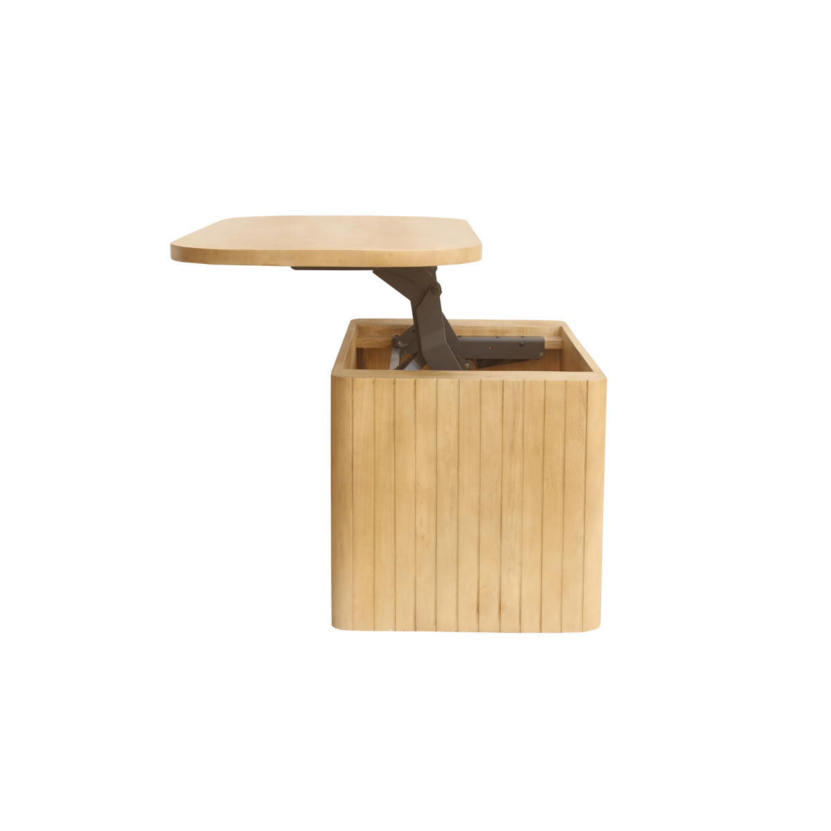Table basse relevable rectangulaire bois manguier massif L100 cm LATIGO chêne clair, MILIBOO