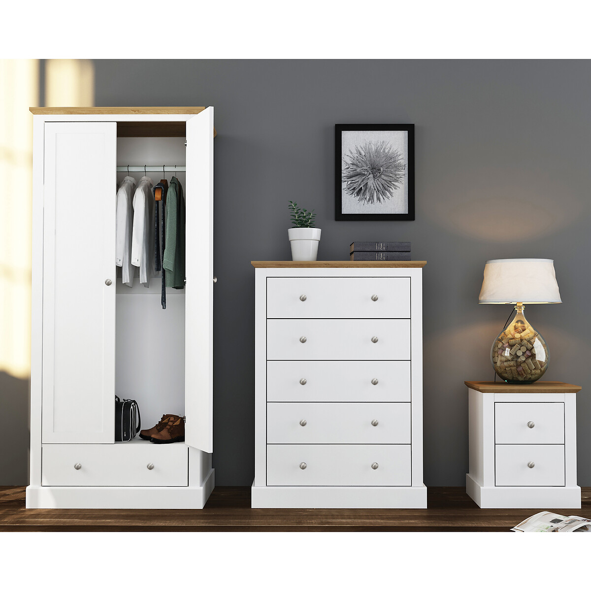 Traditional 5 Drawer Chest white, SO'HOME