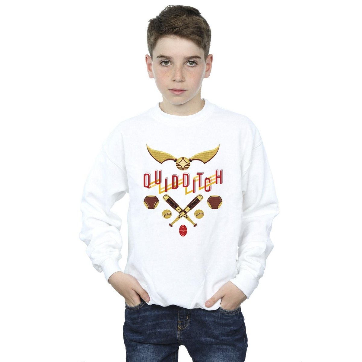 Sweat QUIDDITCH GOLDEN SNITCH blanc, HARRY POTTER