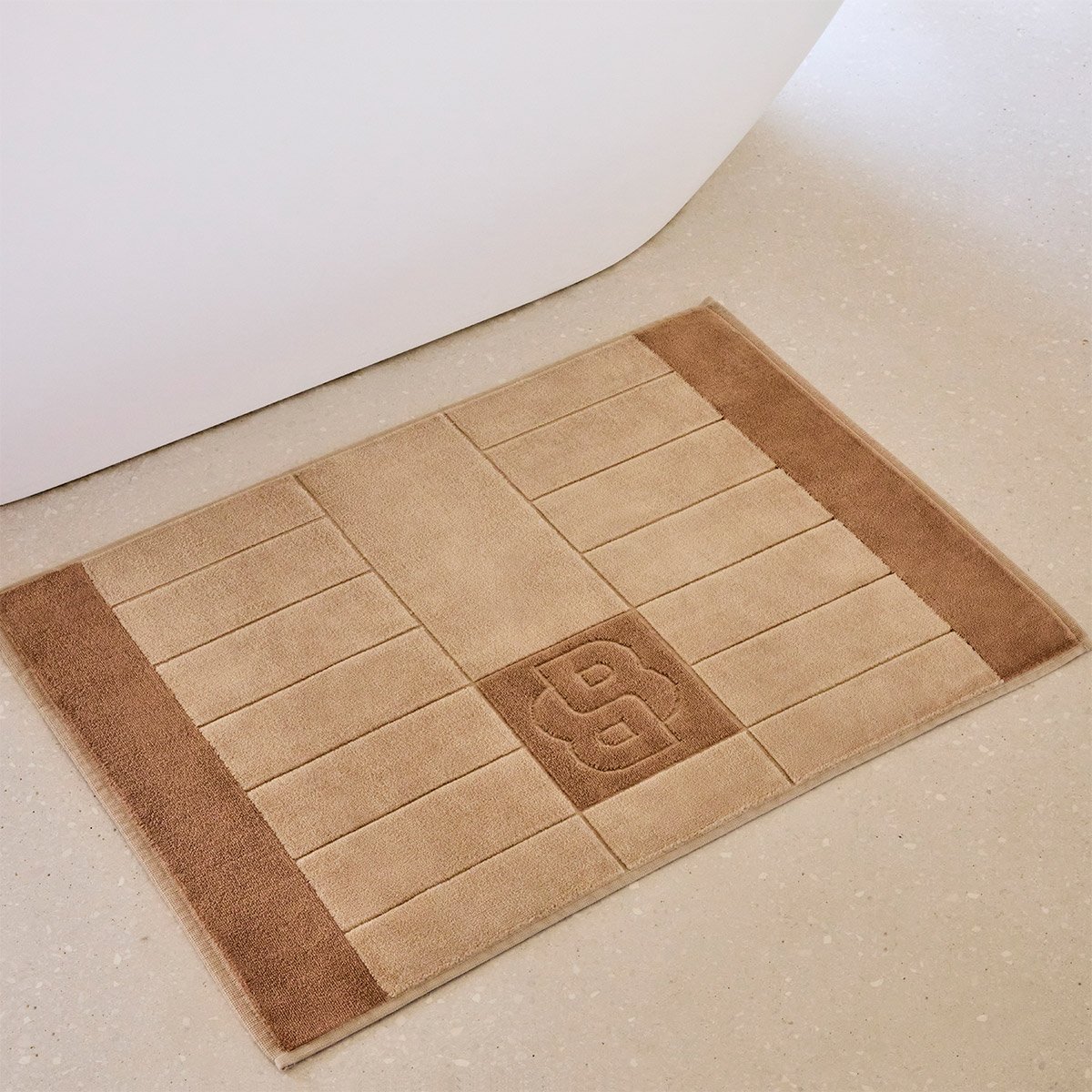 Tapis de bain  en coton,DOUBLE B beige, BOSS HOME