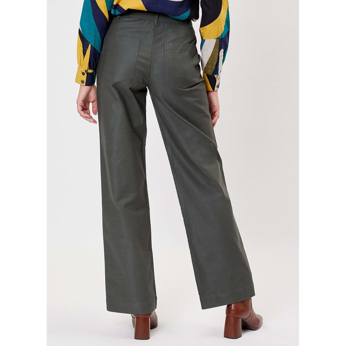 Pantalon large toile de coton bio ERNST vert forêt, LA FIANCÉE