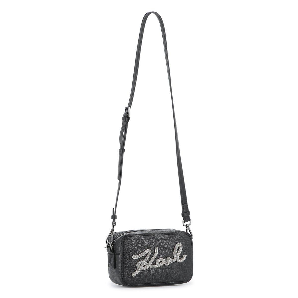 Sac à main, tissu granulé et lisse black, KARL LAGERFELD KIDS