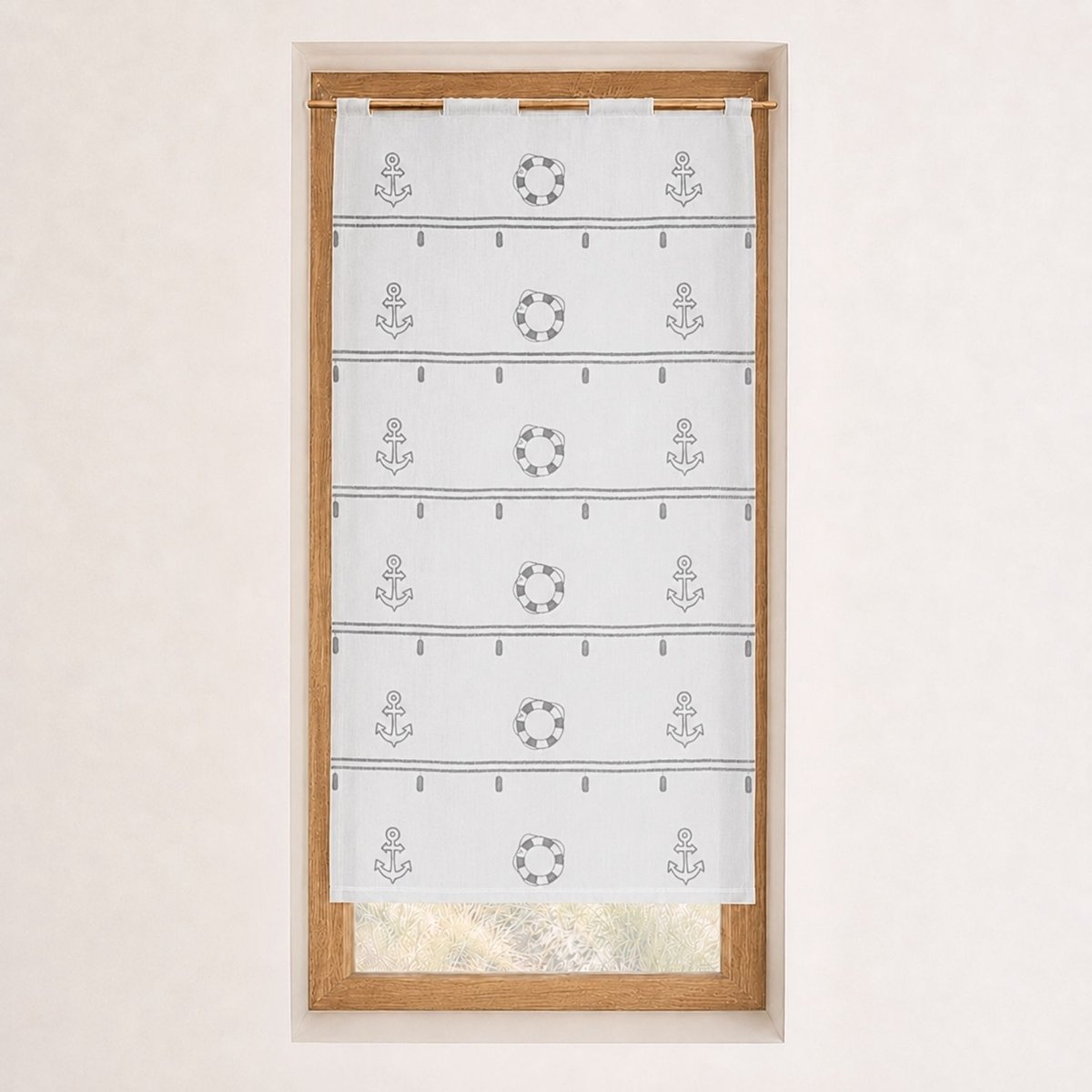 Modulable brodé à motifs marins gris clair, HOME MAISON