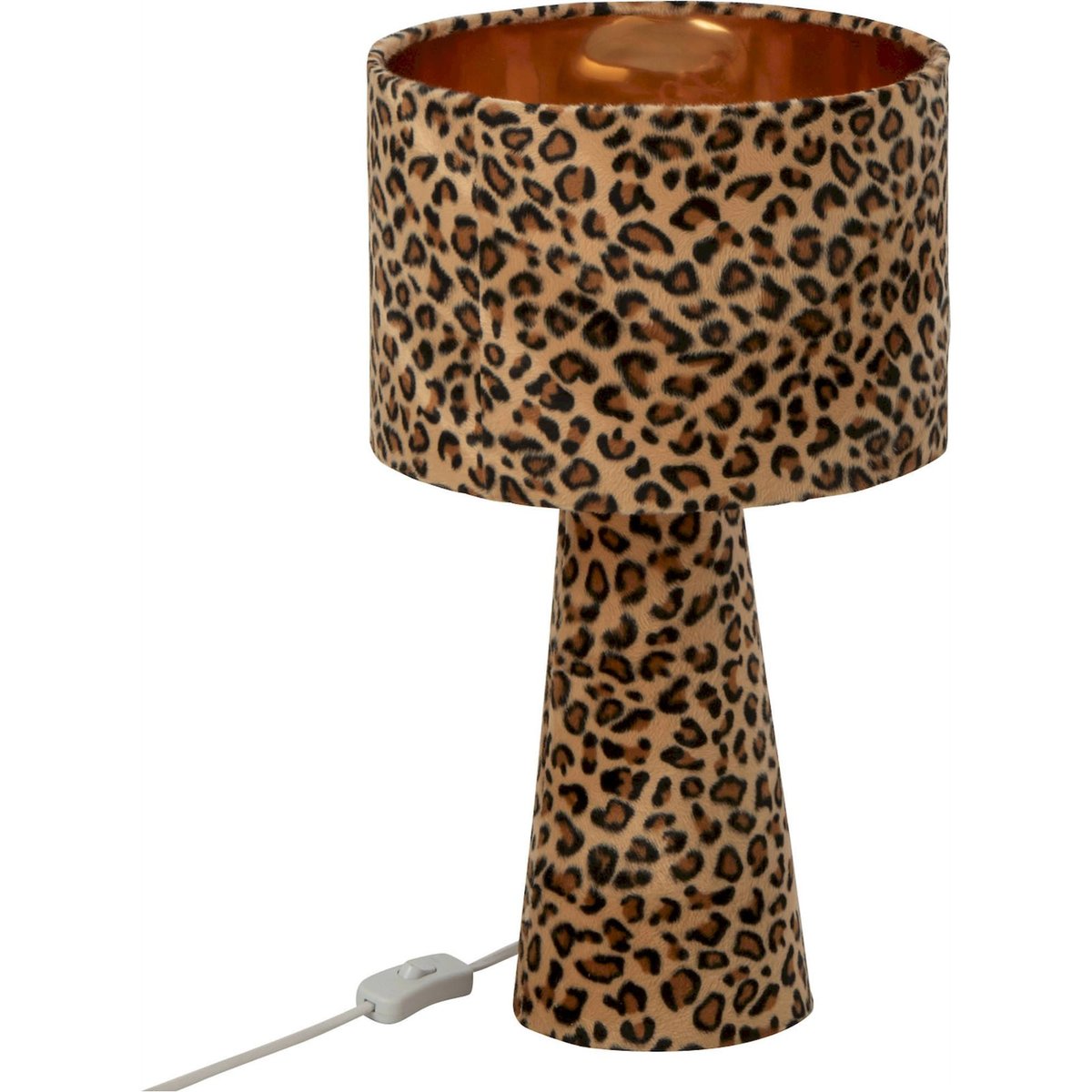 Lampe de table léopard en tissu imprimé léopard multicolore, RECOLLECTION