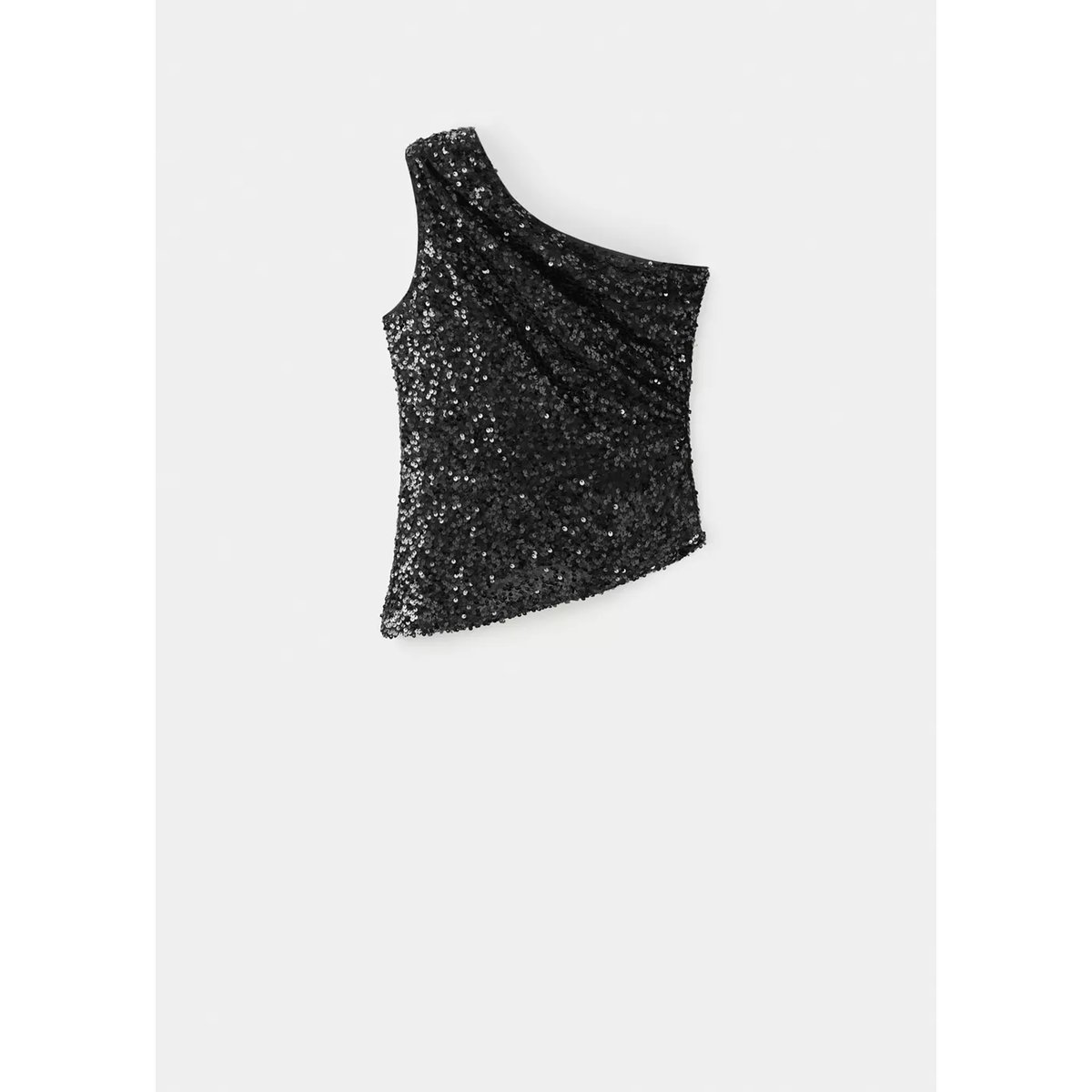 Top asymétrique sequins noir, MANGO TEEN