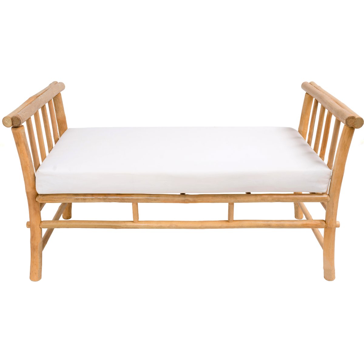 Banc en bois de bambou et tissu, DILI bois naturel, NORDLYS