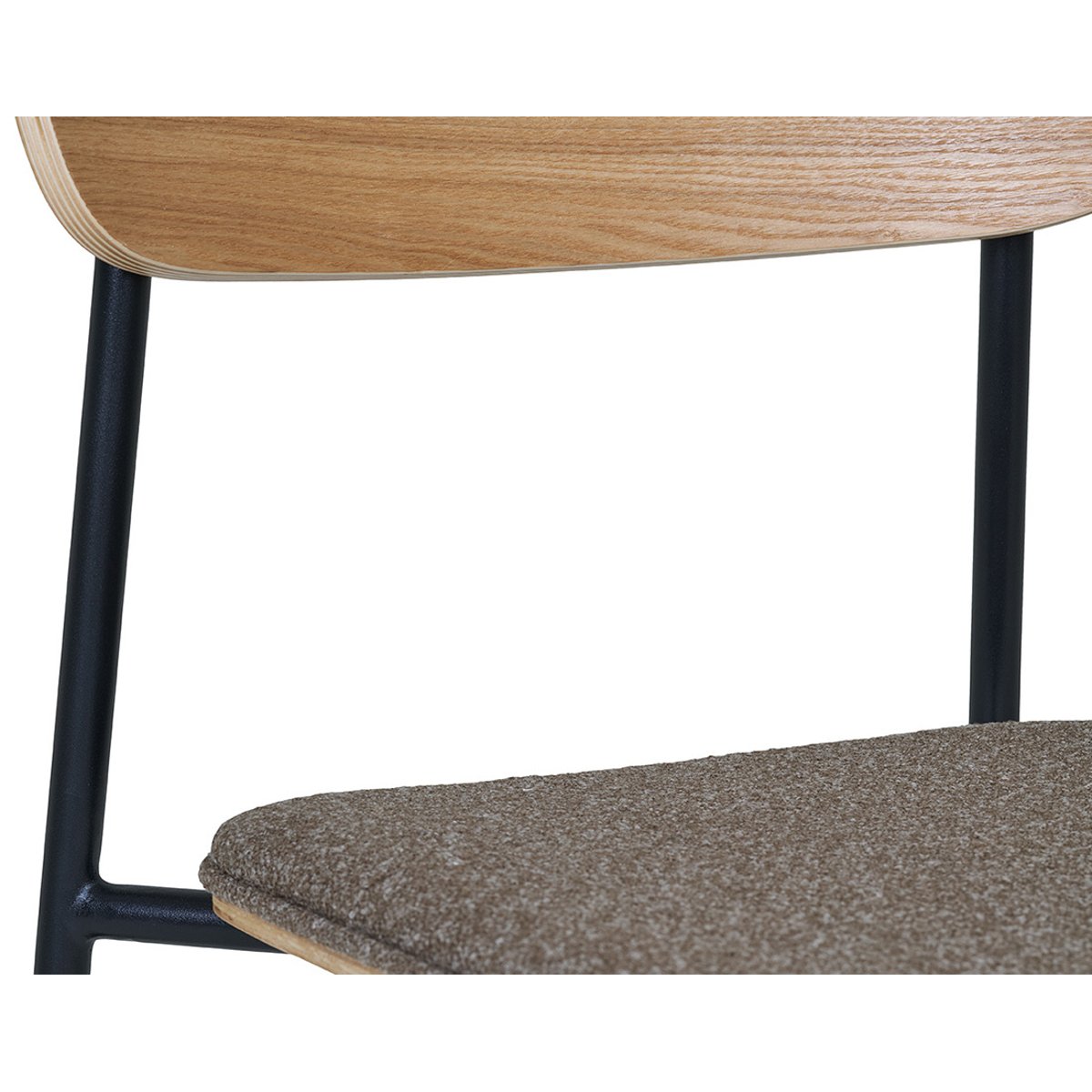 Lot de 2 chaises en bois de frêne, ZOE marron, BEST MOBILIER
