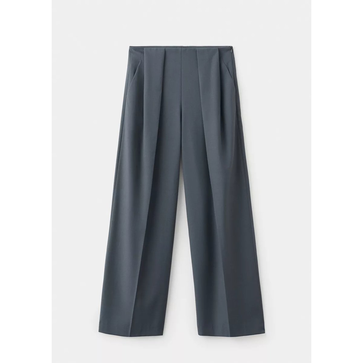 Pantalon droit pinces gris, MANGO