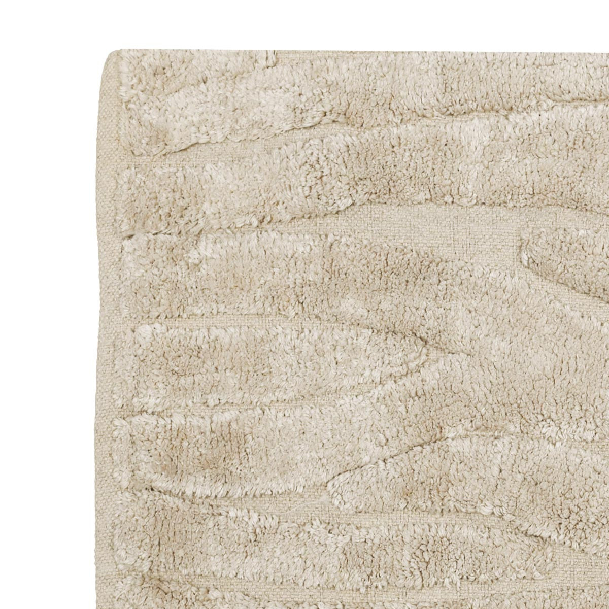 Tapis en coton peigné HEDDAL beige, SENSEI MAISON