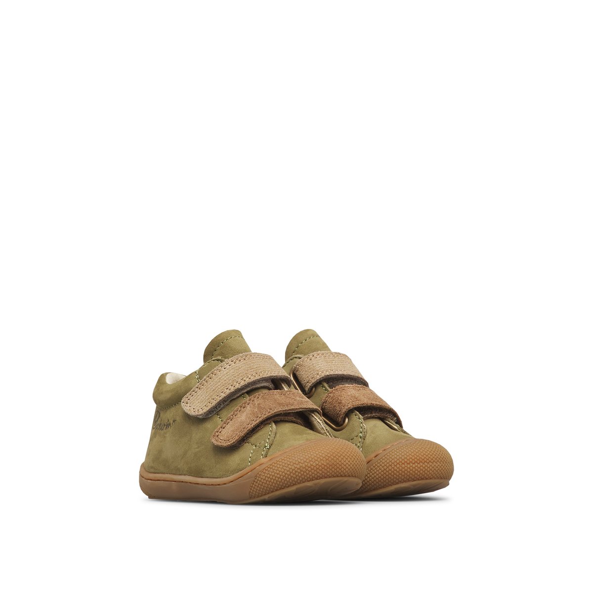 Chaussures premiers pas en cuir CORKEL VL kaki-beige, NATURINO