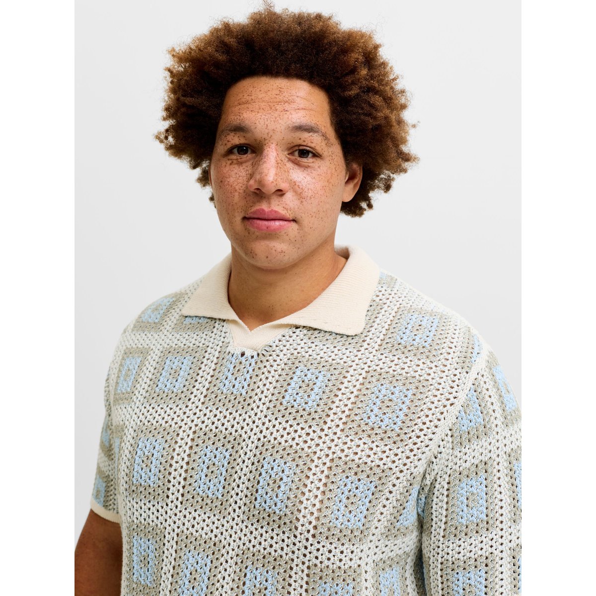 Polo Tricoté blanche - sea salt, JACK & JONES