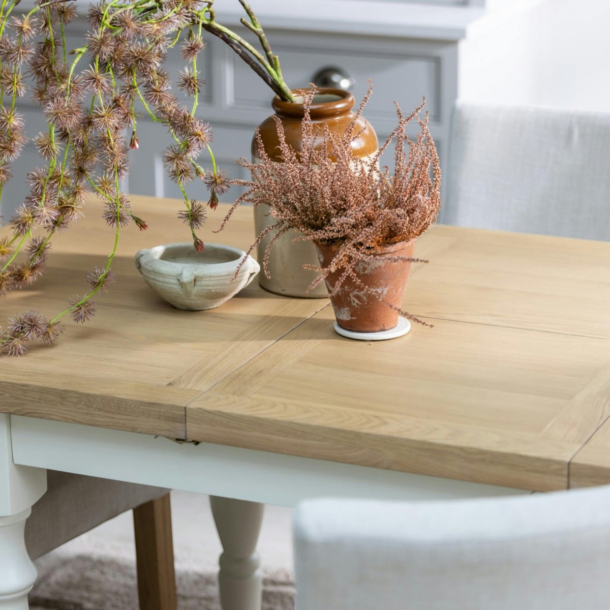 Table à manger extensible blanche campagne chic 130-180 cm VELIA blanc, PIER IMPORT