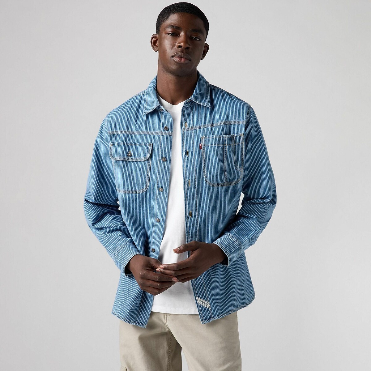 Worker Striped Twill Shirt blue striped, LEVI'S